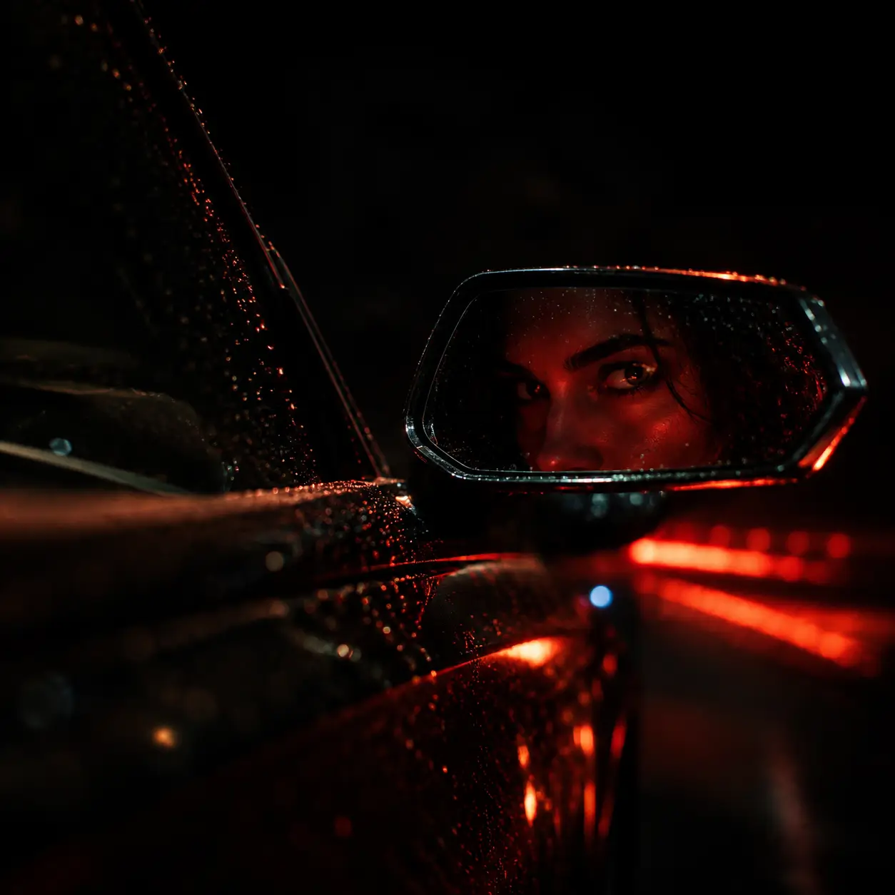Hands on a steering wheel beside a dark leather seat